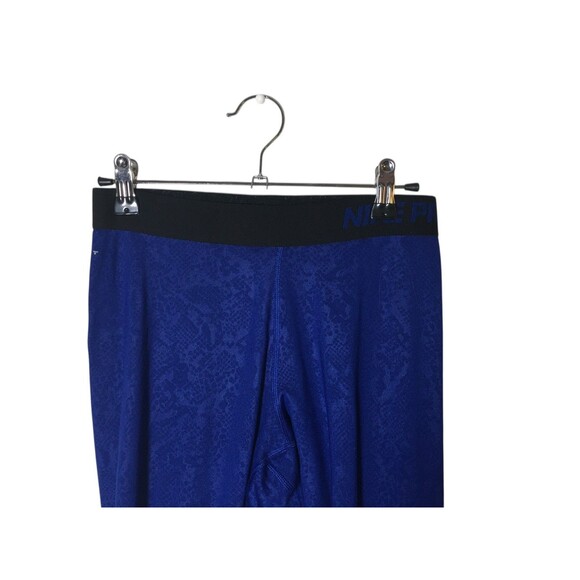 Nike Pro Leggings Women's Size Small Blue Dri-Fit Floral Running Pants - Picture 3 of 8